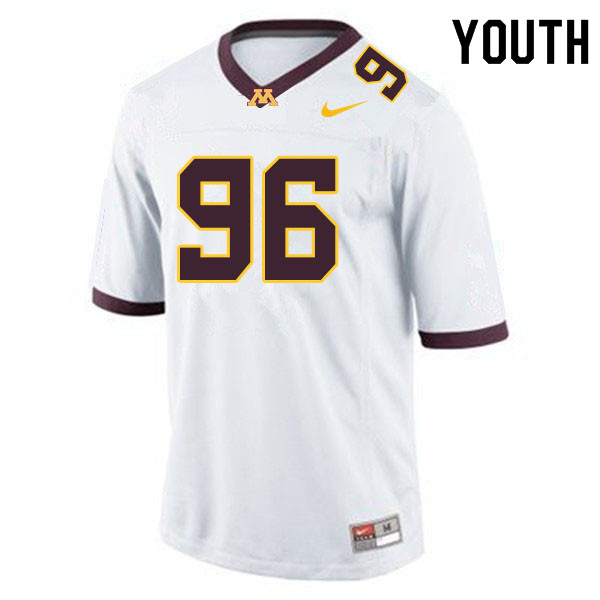 Youth #96 Logan Richter Minnesota Golden Gophers College Football Jerseys Sale-White - Click Image to Close